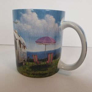 Cape Shore Up North Michigan Vintage Camper‎ Mug Airstream Beach Scene Ceramic